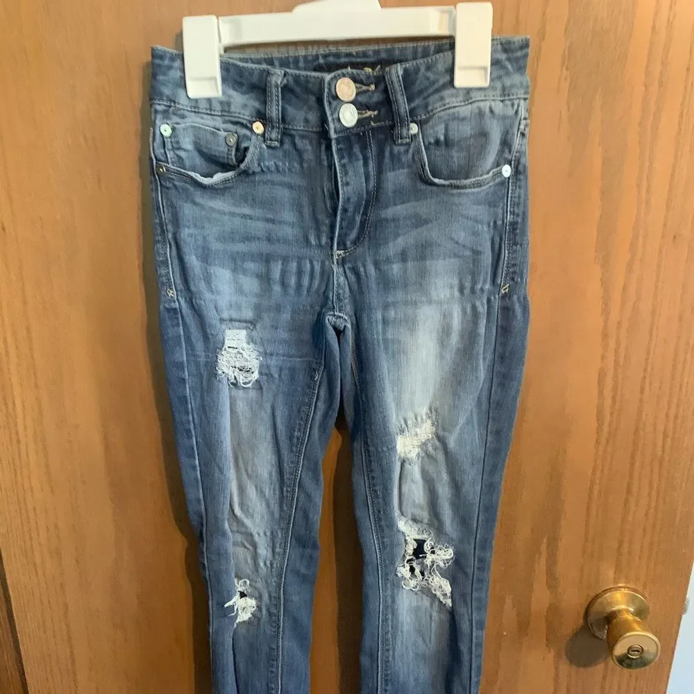 Indigo Rein distressed jeans size 0 - Picture 1 of 3